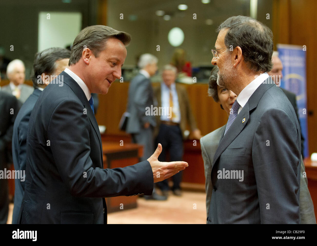 David Cameron, Mariano Rajoy Brey eu Europe Banque D'Images