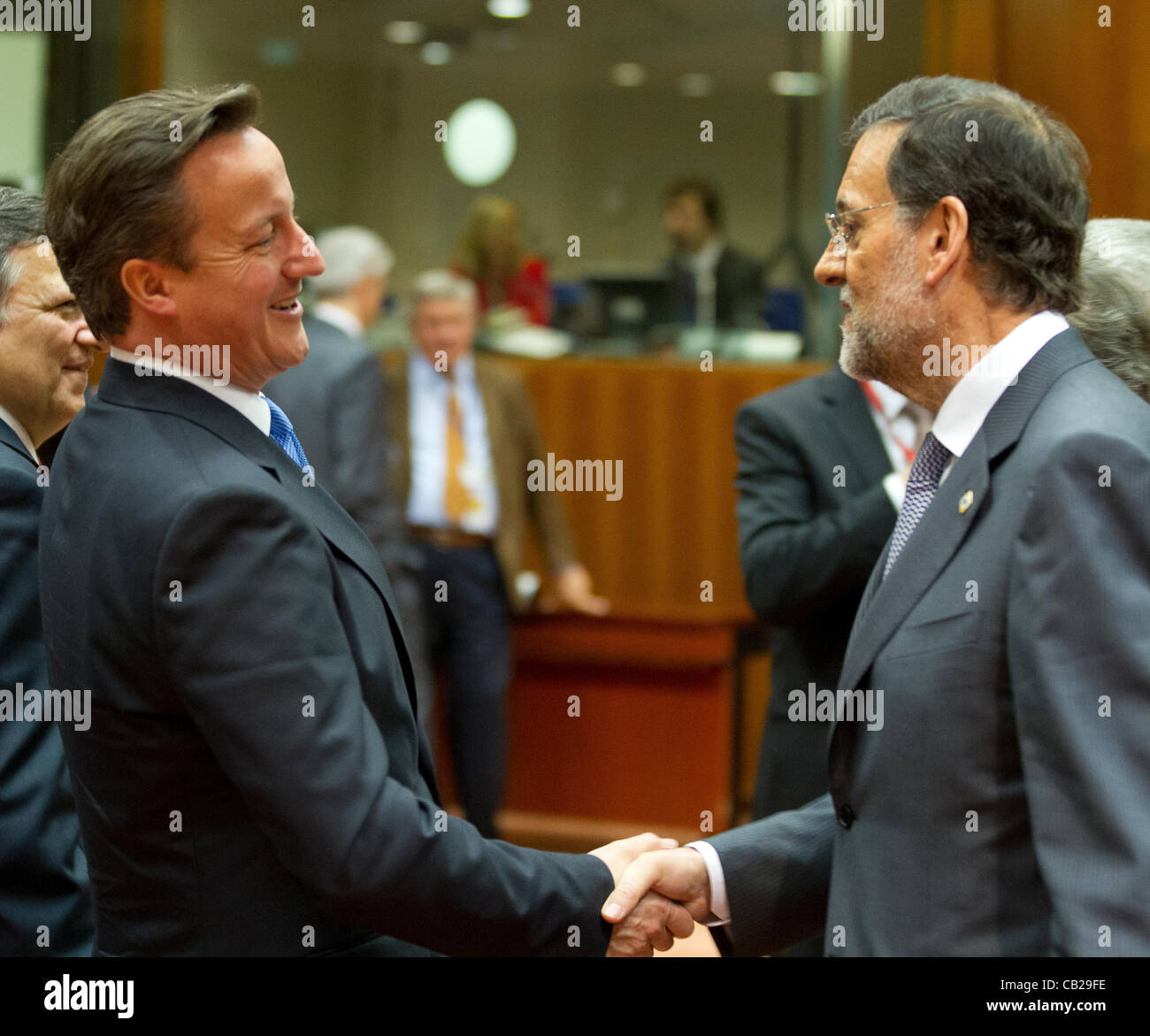David Cameron, Mariano Rajoy Brey eu Europe Banque D'Images