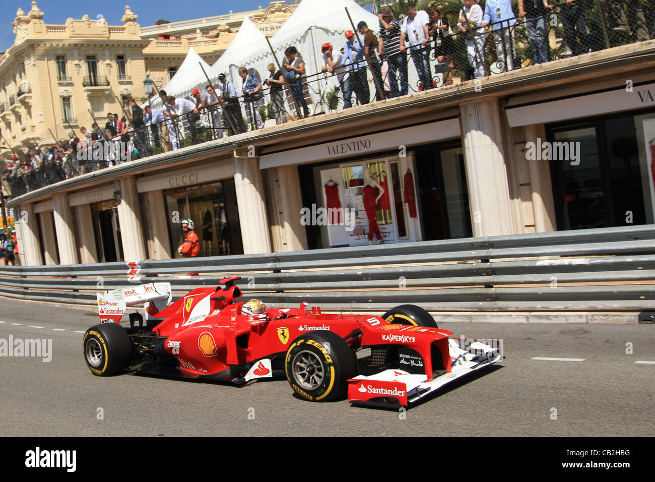 24.05.2012.Monte Carlo, Monaco. Monte Carlo Grand Prix de Formule 1. Fernando Alonso au cours de la pratique 1 sur le jeudi matin. Banque D'Images