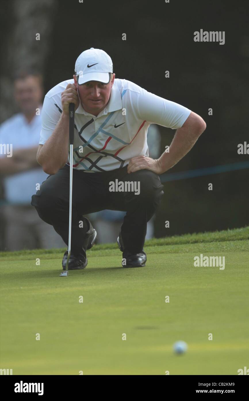 25.05.2012 Wentworth, en Angleterre. Richard Finch (FRA) en action au cours de la BMW PGA Championship, deuxième tour. Banque D'Images