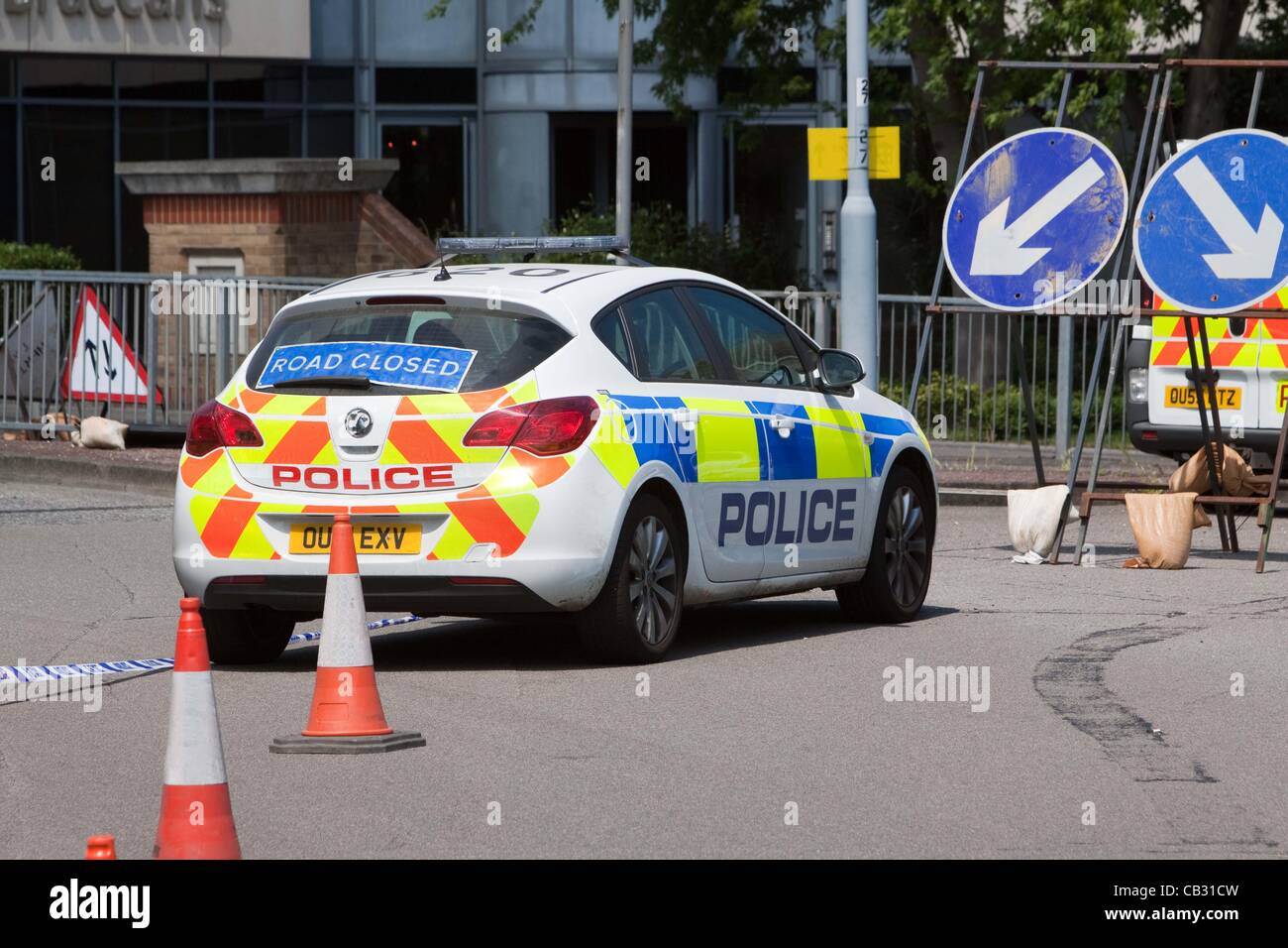 27-05-2012 : Bracknell, Royaume-Uni - La police enquête sur la découverte d'un corps de femme dans un métro à Bracknell, Berkshire. La police est le traitement de la mort comme suspecte. Banque D'Images