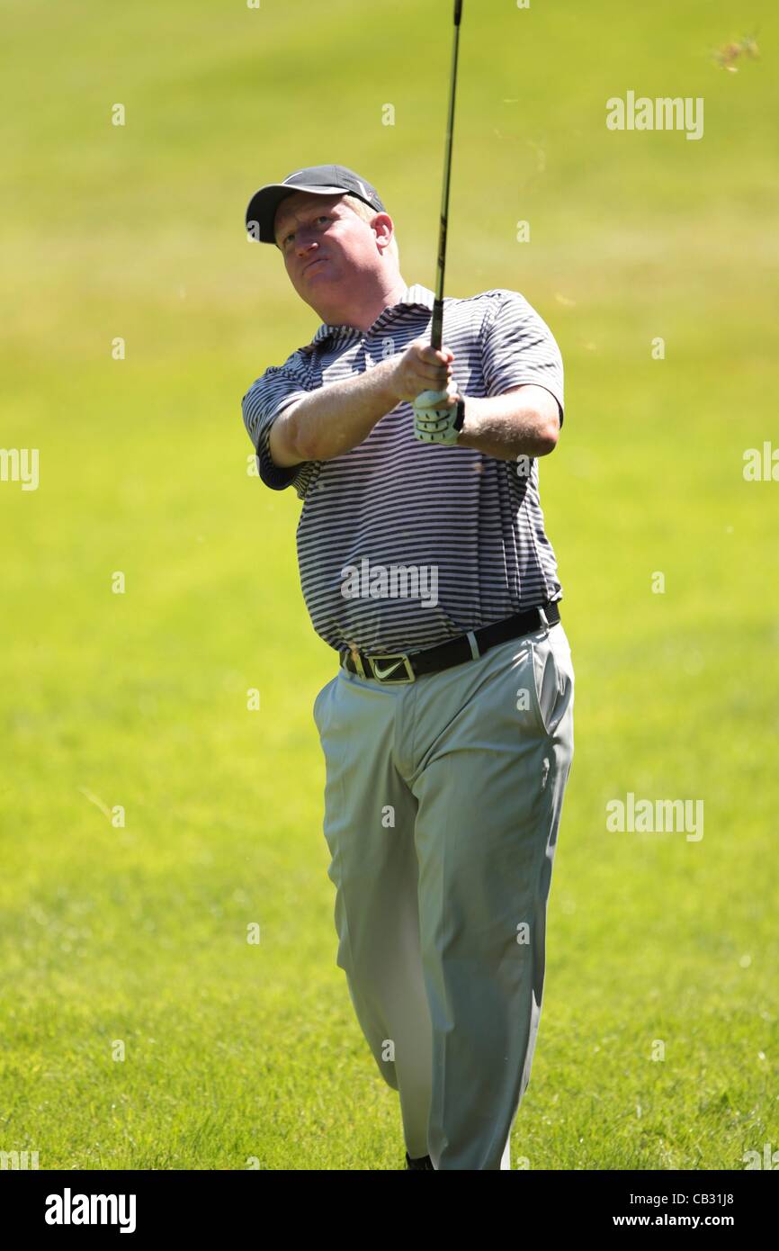 27.05.2012 Wentworth, en Angleterre. Richard Finch (FRA) en action lors de la dernière journée de la BMW PGA Championship. UK. Banque D'Images