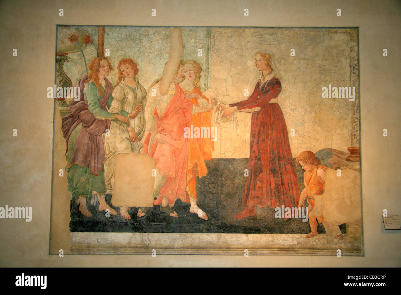 Vénus et les Grâces, Botticelli, xve siècle, musée du Louvre, Paris. Banque D'Images