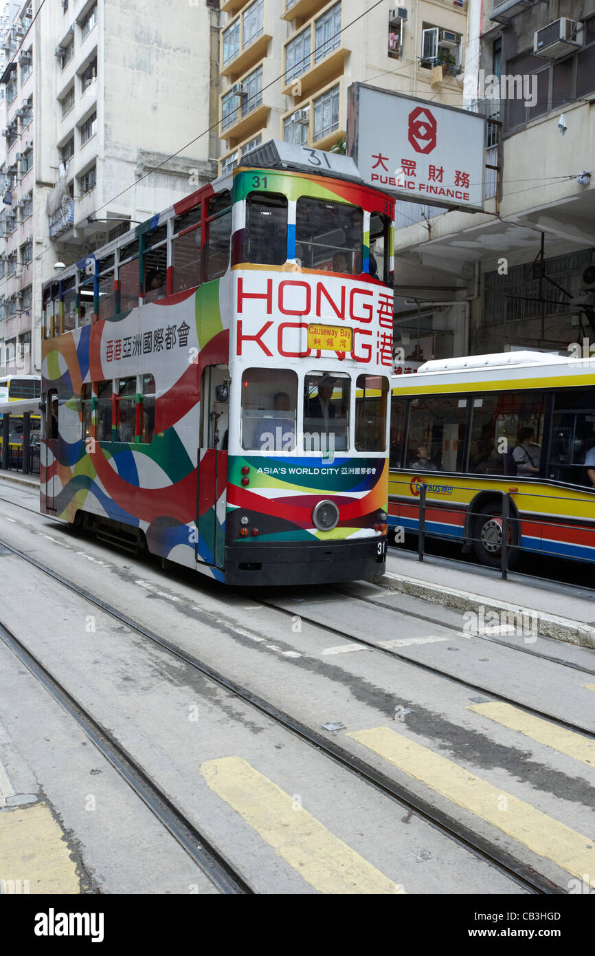 Tramway de hong kong sur l'île de Hong Kong région administrative spéciale de Chine Banque D'Images