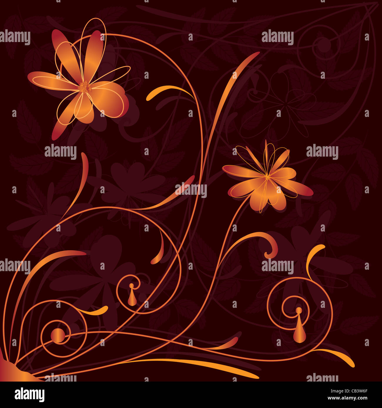 Motif floral de fleurs stylisées Banque D'Images