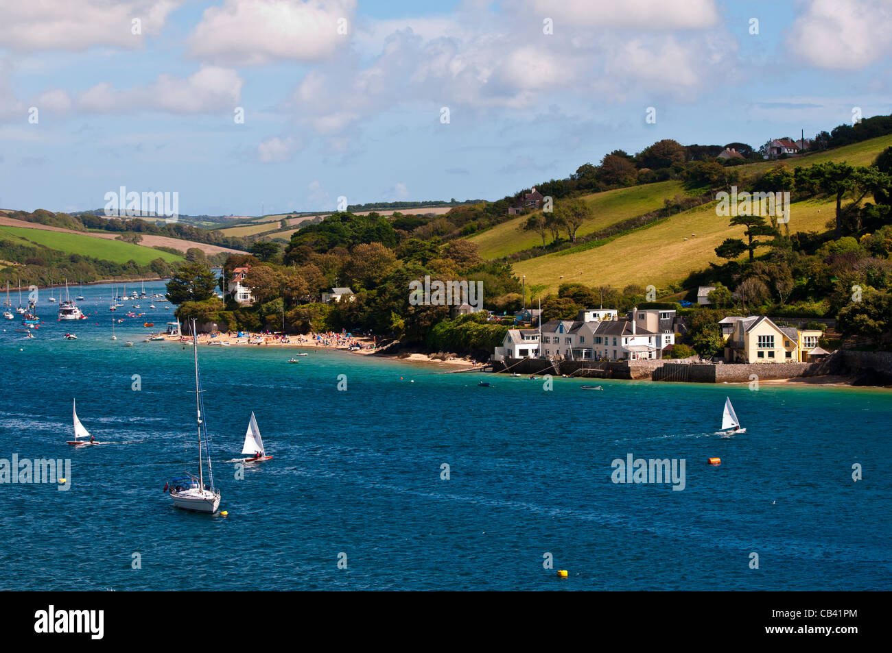 Vue du Portlemouth de Salcombe, Devon Banque D'Images