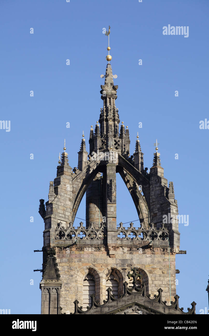 St Giles Cathedral Crown Spire, Old Town, High Street, Royal Mile, centre-ville d'Édimbourg, Écosse, Royaume-Uni Banque D'Images