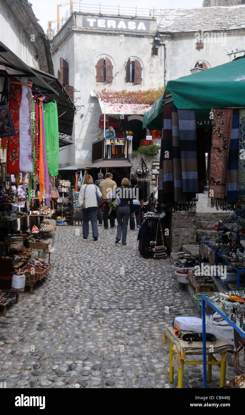 Kujundžiluk, le centre traditionnel de l'usinage des métaux et autres métiers à Mostar, République serbe de Bosnie et Herzégovine Banque D'Images