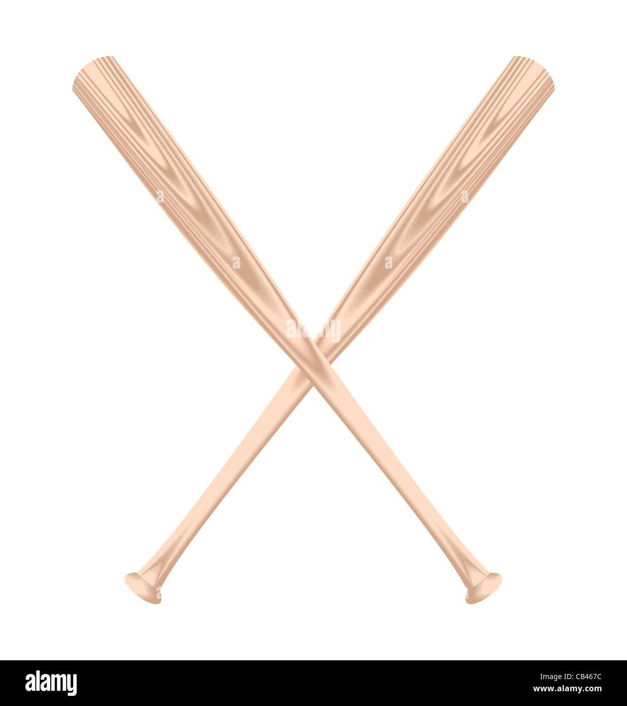 Illustration réaliste de batte de baseball - vector Banque D'Images