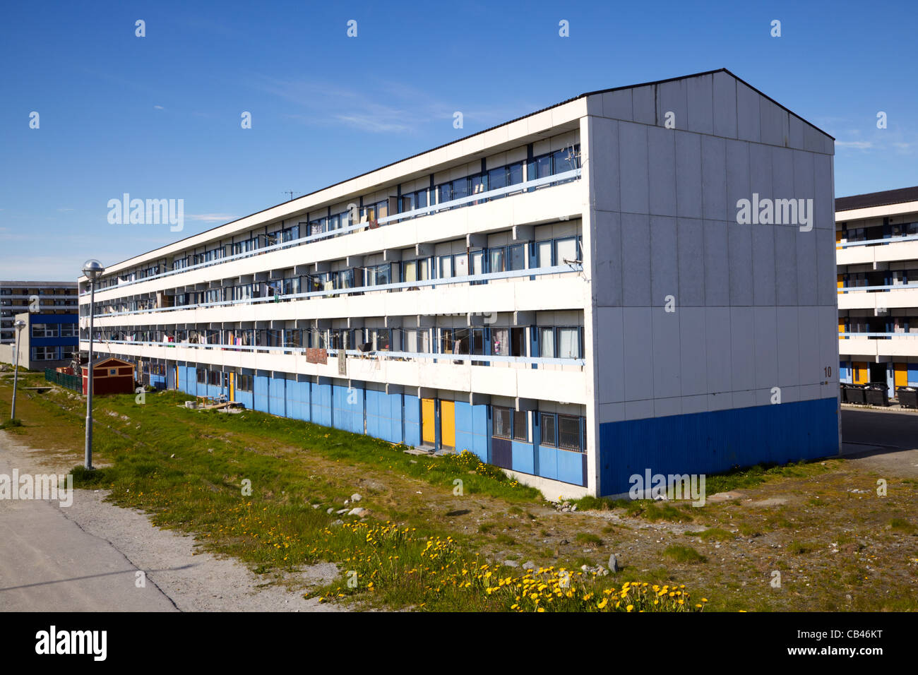 Apartment Building, Nuuk, Groenland Banque D'Images