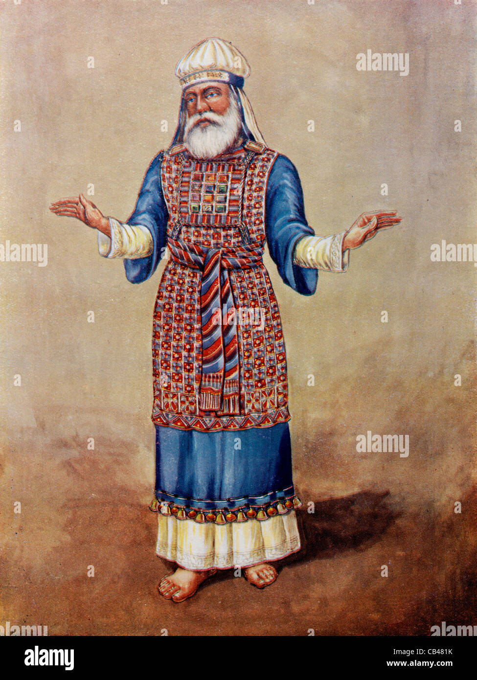 Une illustration du grand prêtre d'Israël dans sa robe de Gloire et Beauté Banque D'Images