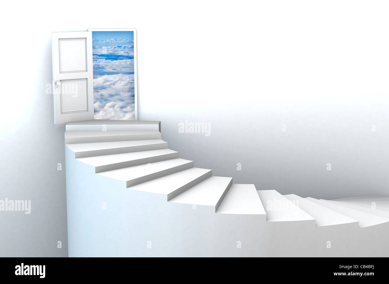 Escalier au ciel. Illustration de porte Inclus dans la porte du chemin, de sorte que vous pouvez facilement le découper et placer votre propre design. Banque D'Images