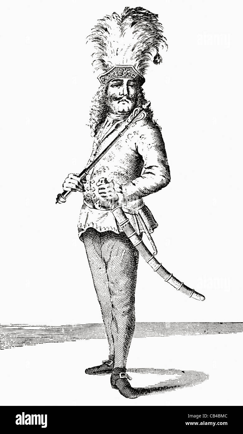 Maximillian Christopher Miller, 1674 - 1734. Aussi connu comme le géant Saxon et le géant allemand. Banque D'Images