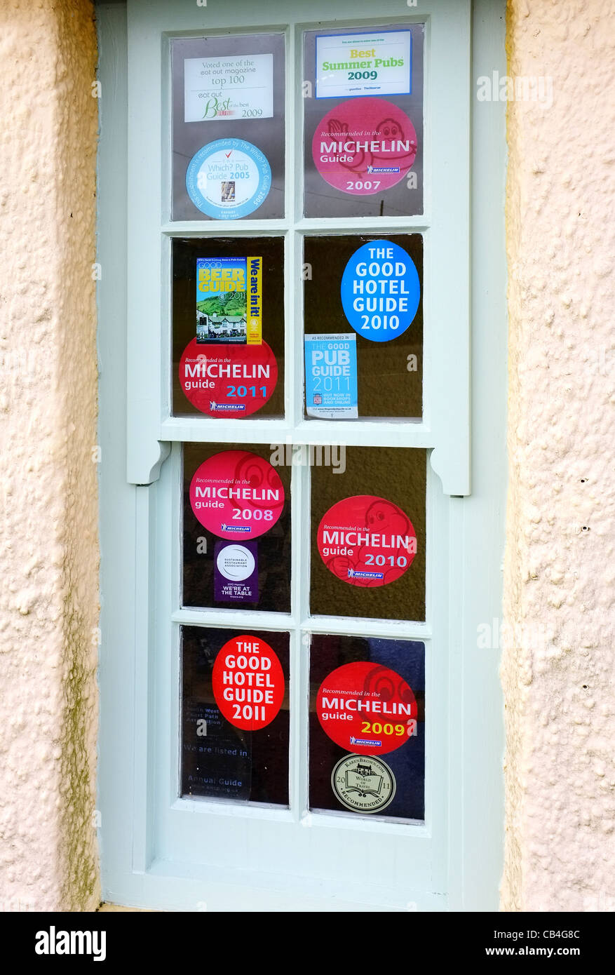 Une fenêtre à l''s Head Pub Grondin couvert de récompenses Guide Michelin. Banque D'Images