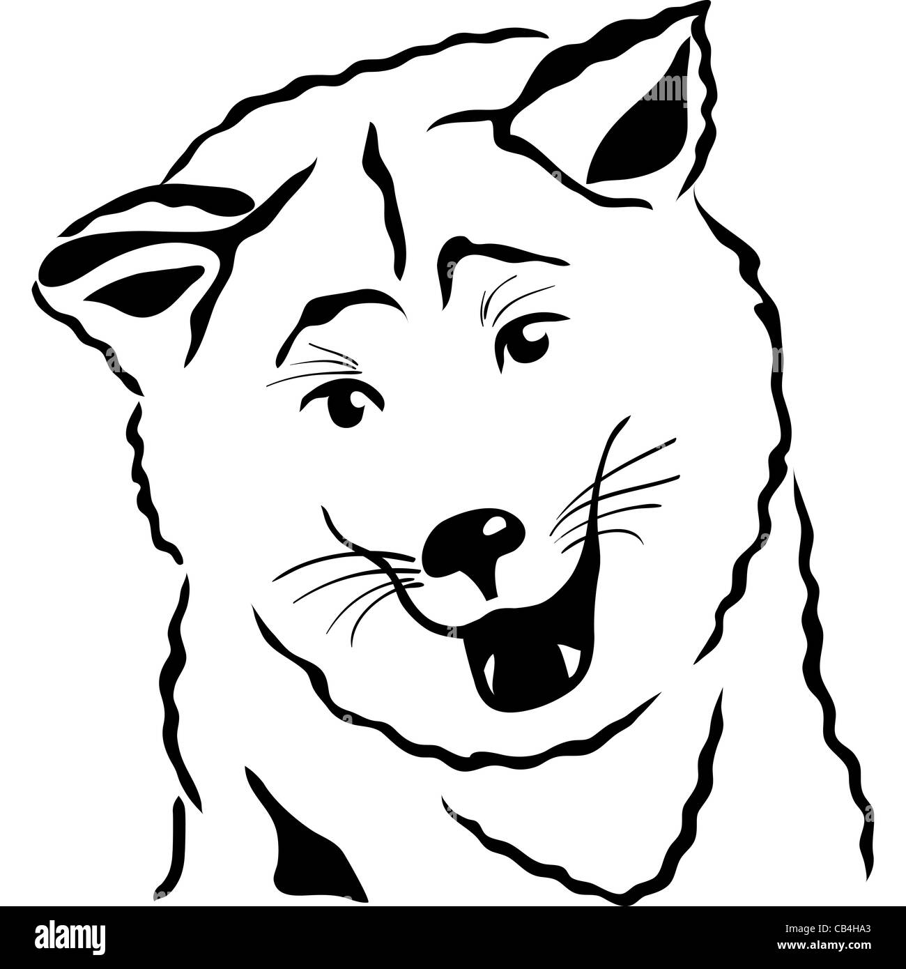 Croquis En Noir Et Blanc Closeup Portrait Of A Race De Chien