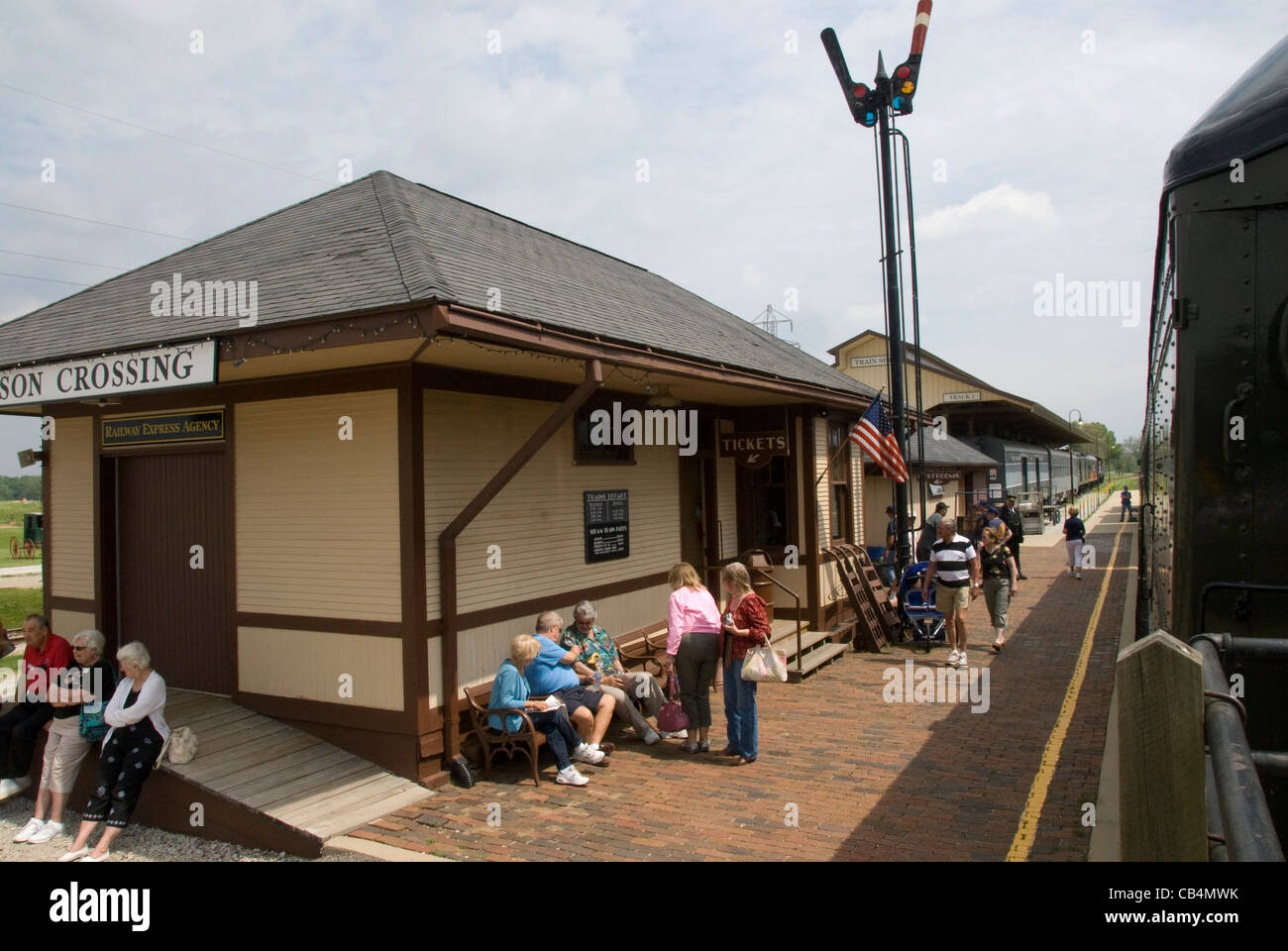 Nelson Crossing Depot, gare, Monticello Railway Museum, New York, USA Banque D'Images