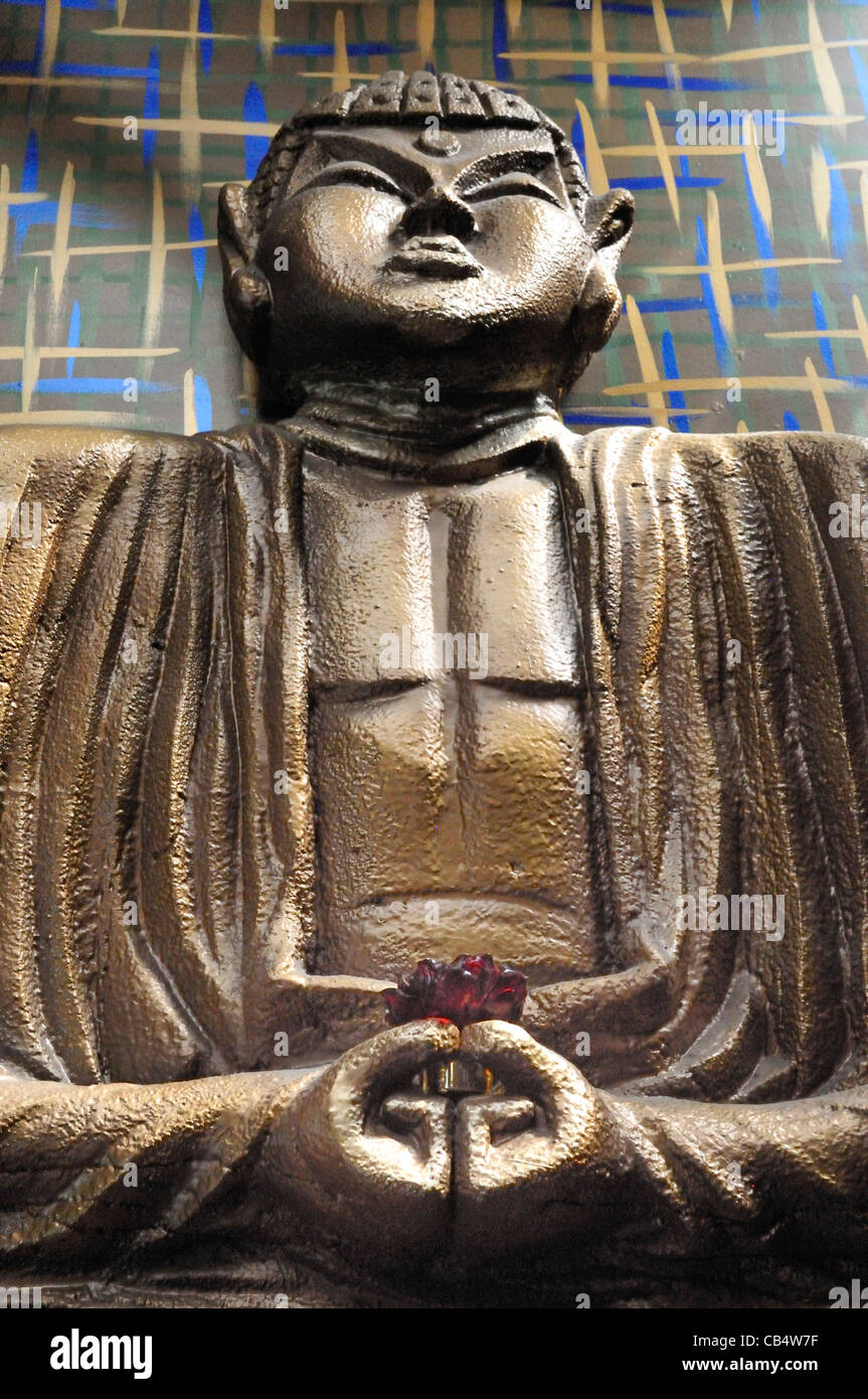 Papier mâché figure dans Old Pasadena's restaurant Équateur Banque D'Images