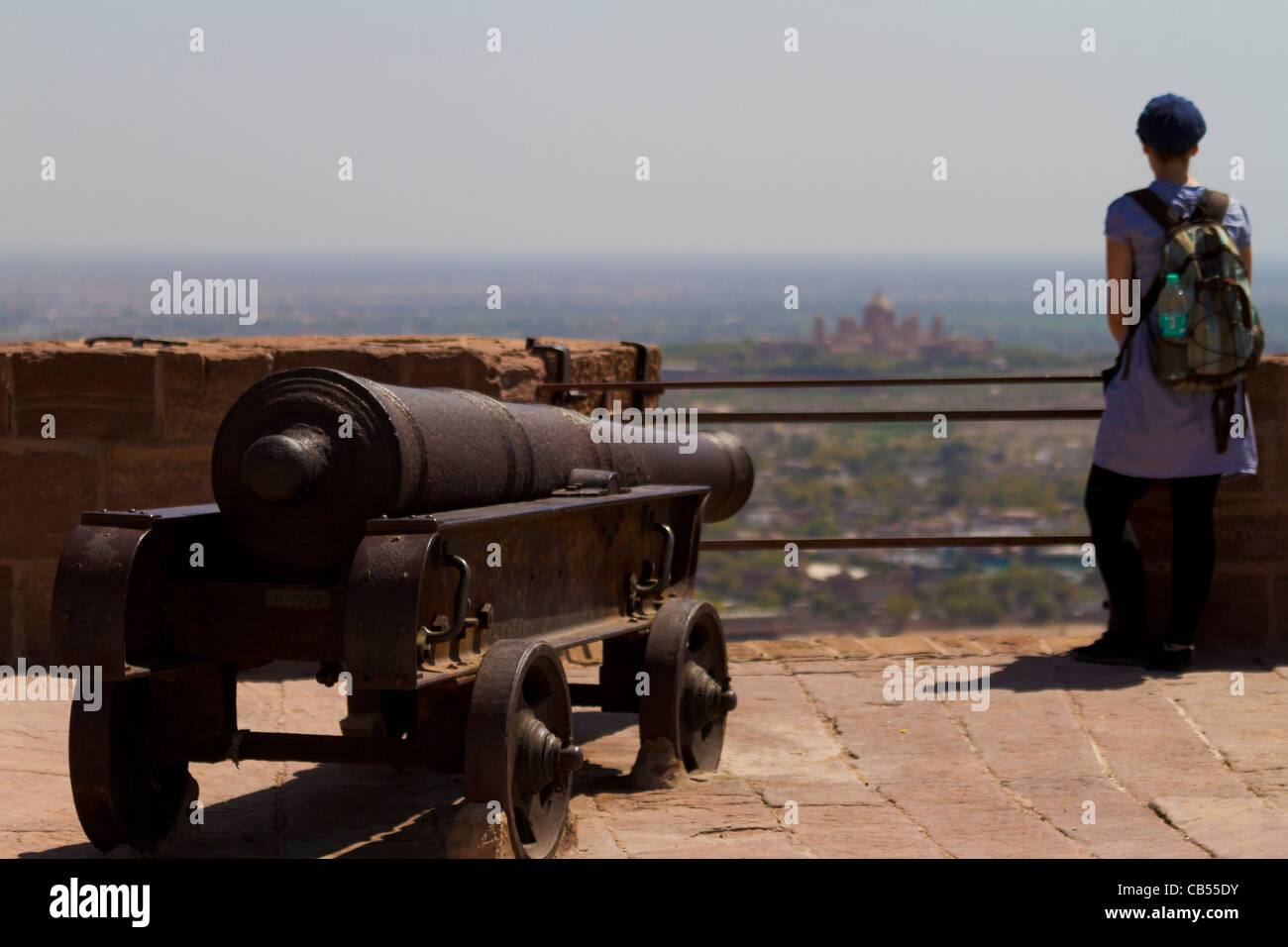 La magnifique Mehrangarh Fort dans la ville de Jodhpur, Rajasthan, Inde. Banque D'Images