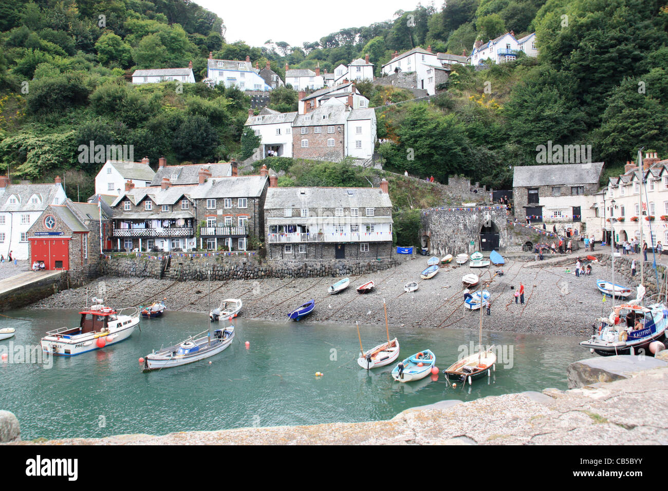 Ville historique de Clovelly, Devon, Angleterre en été Banque D'Images