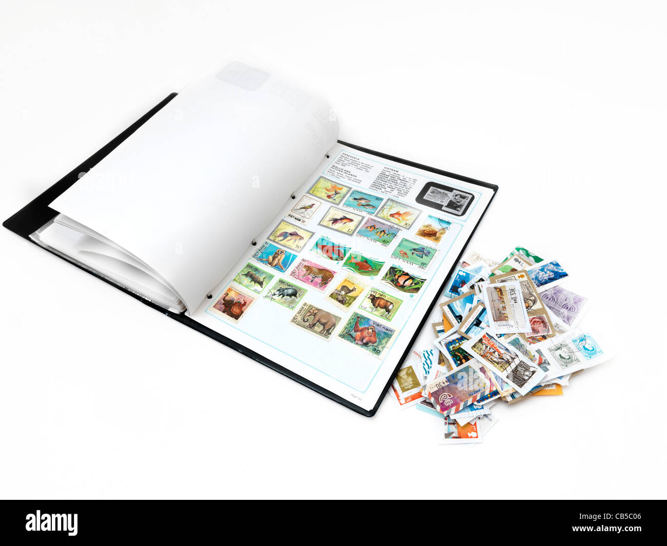 Collection de timbres et de l'album Banque D'Images