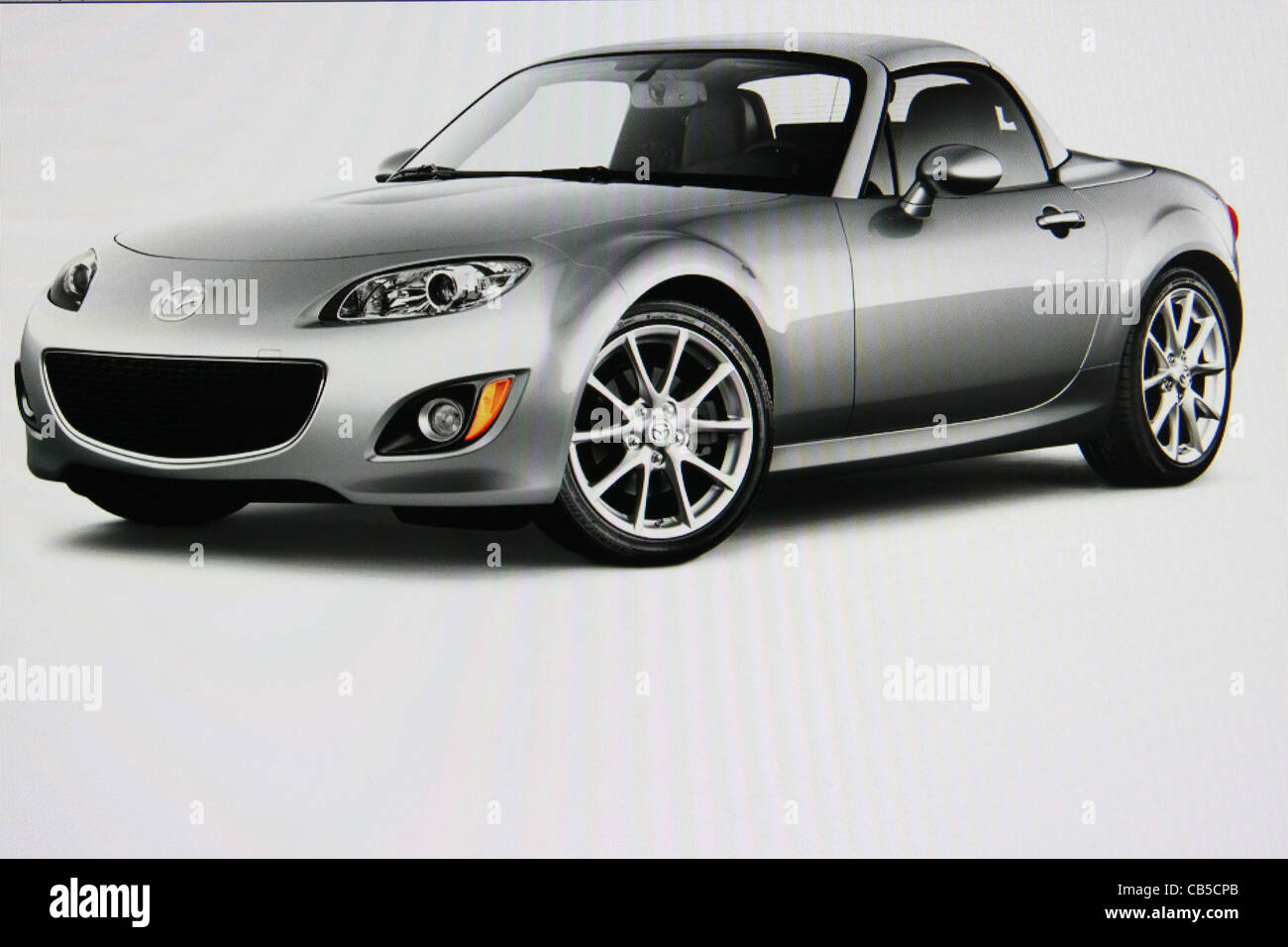 Mazda Miata voiture sport décapotable silver Banque D'Images