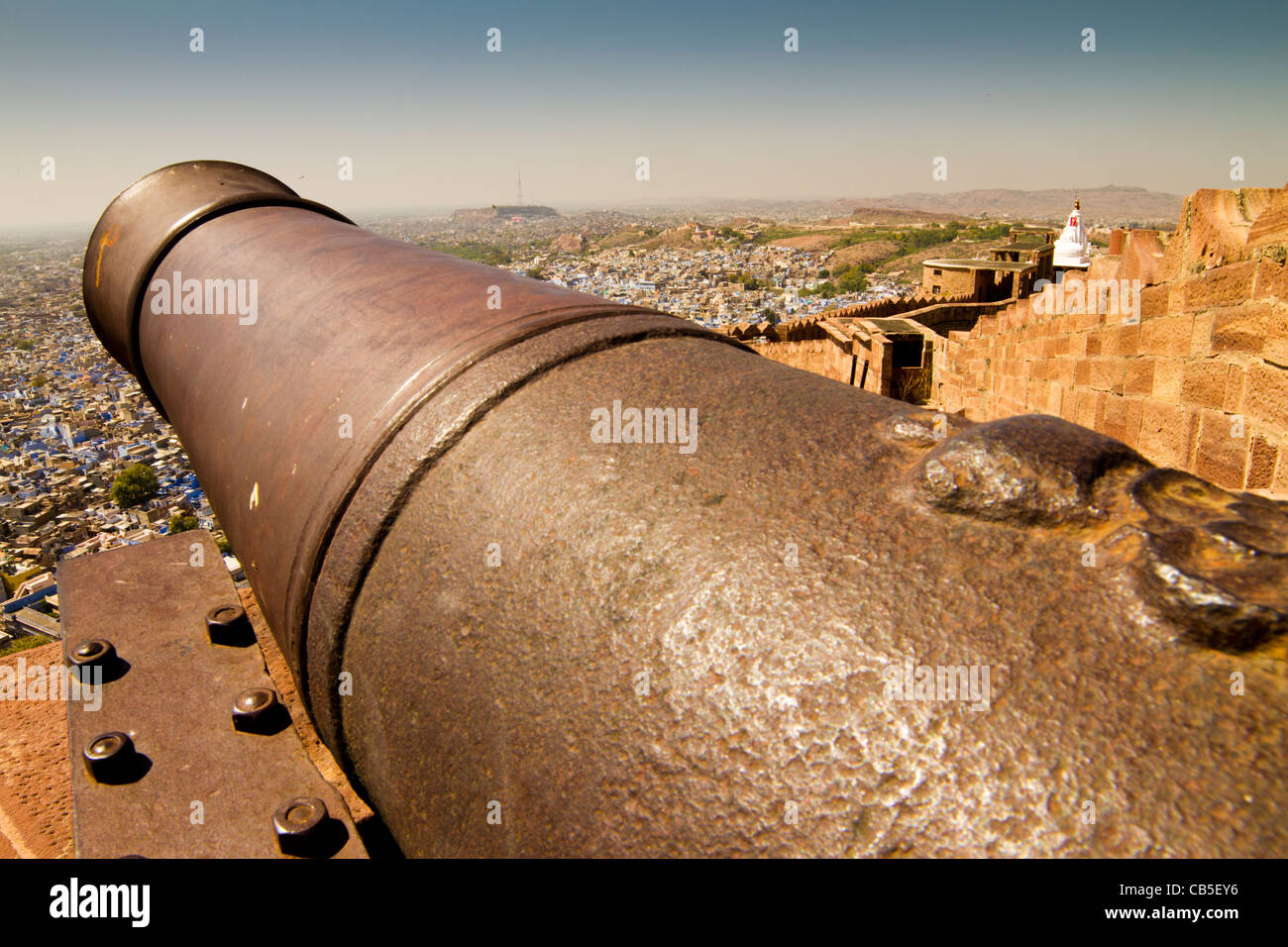 La magnifique Mehrangarh Fort dans la ville de Jodhpur, Rajasthan, Inde. Banque D'Images
