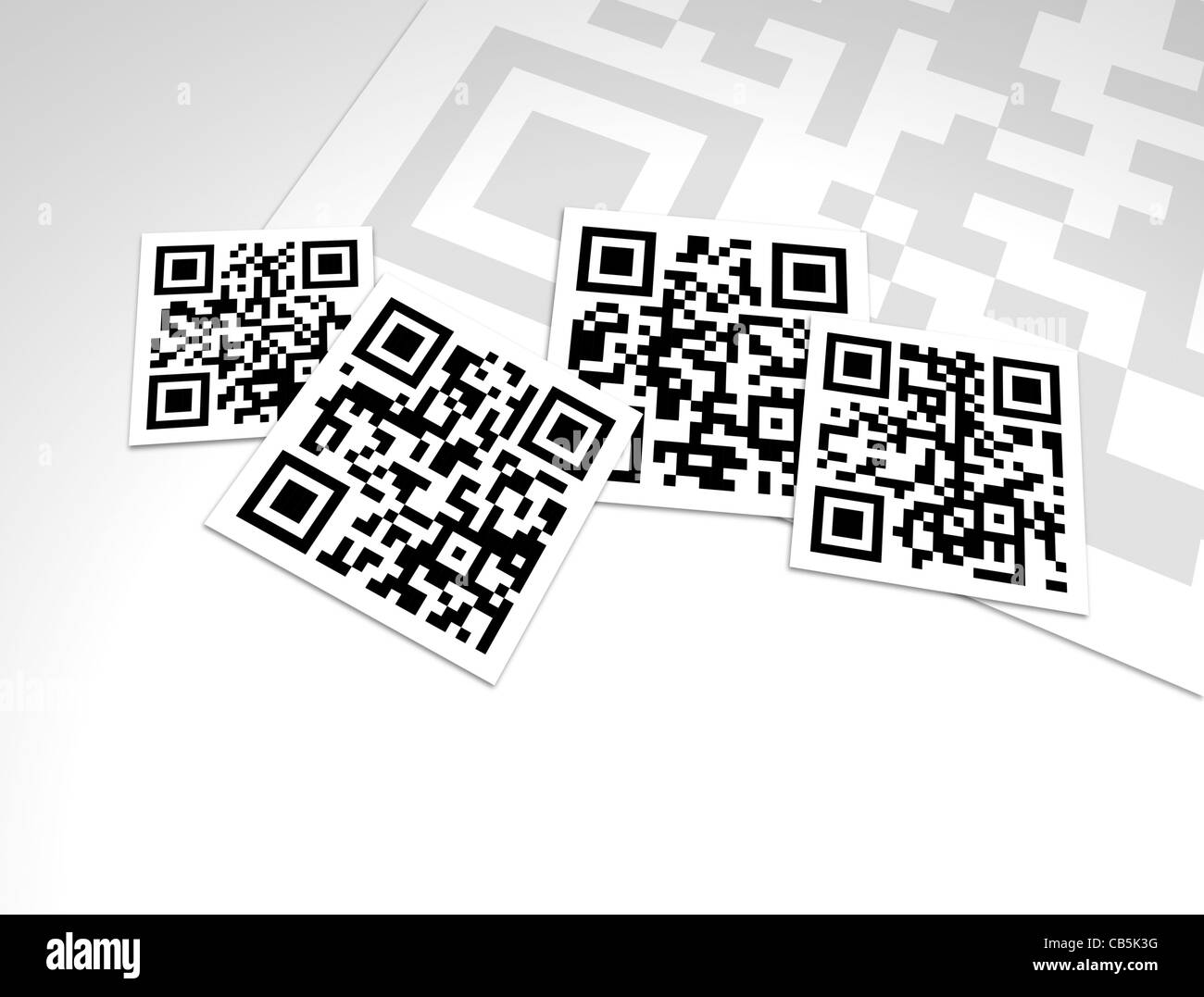 Les codes QR ont encodé dans leurs habitudes qui peuvent être en format texte, URL, un numéro de téléphone, une adresse e-mail, ou d'autres données. Banque D'Images