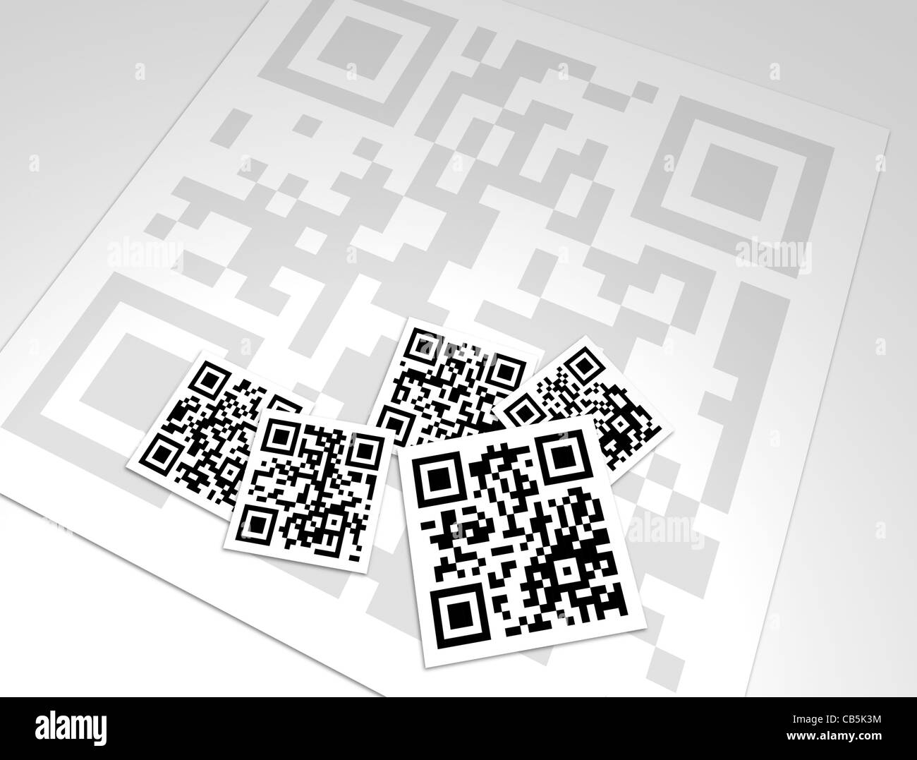 Les codes QR ont encodé dans leurs habitudes qui peuvent être en format texte, URL, un numéro de téléphone, une adresse e-mail, ou d'autres données. Banque D'Images