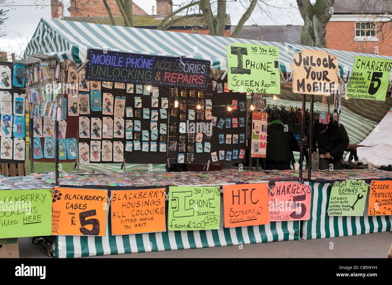 Market stall, Redditch, Worcestershire, scène de rue West Midlands England, UK, , Europe Banque D'Images
