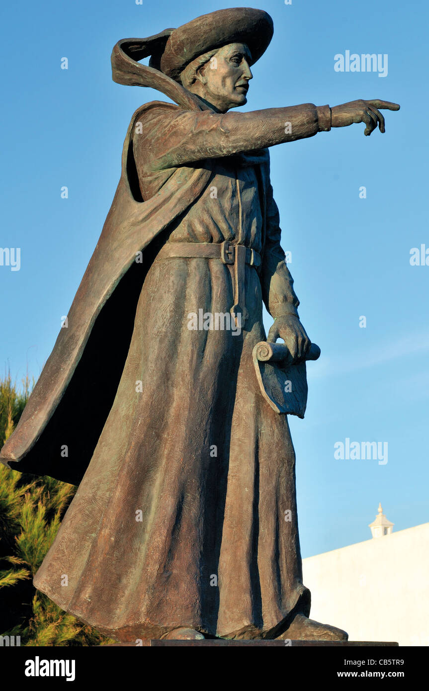 Le Portugal, l'Algarve : Monument du Prince Henri le Navigateur en Sagres Banque D'Images