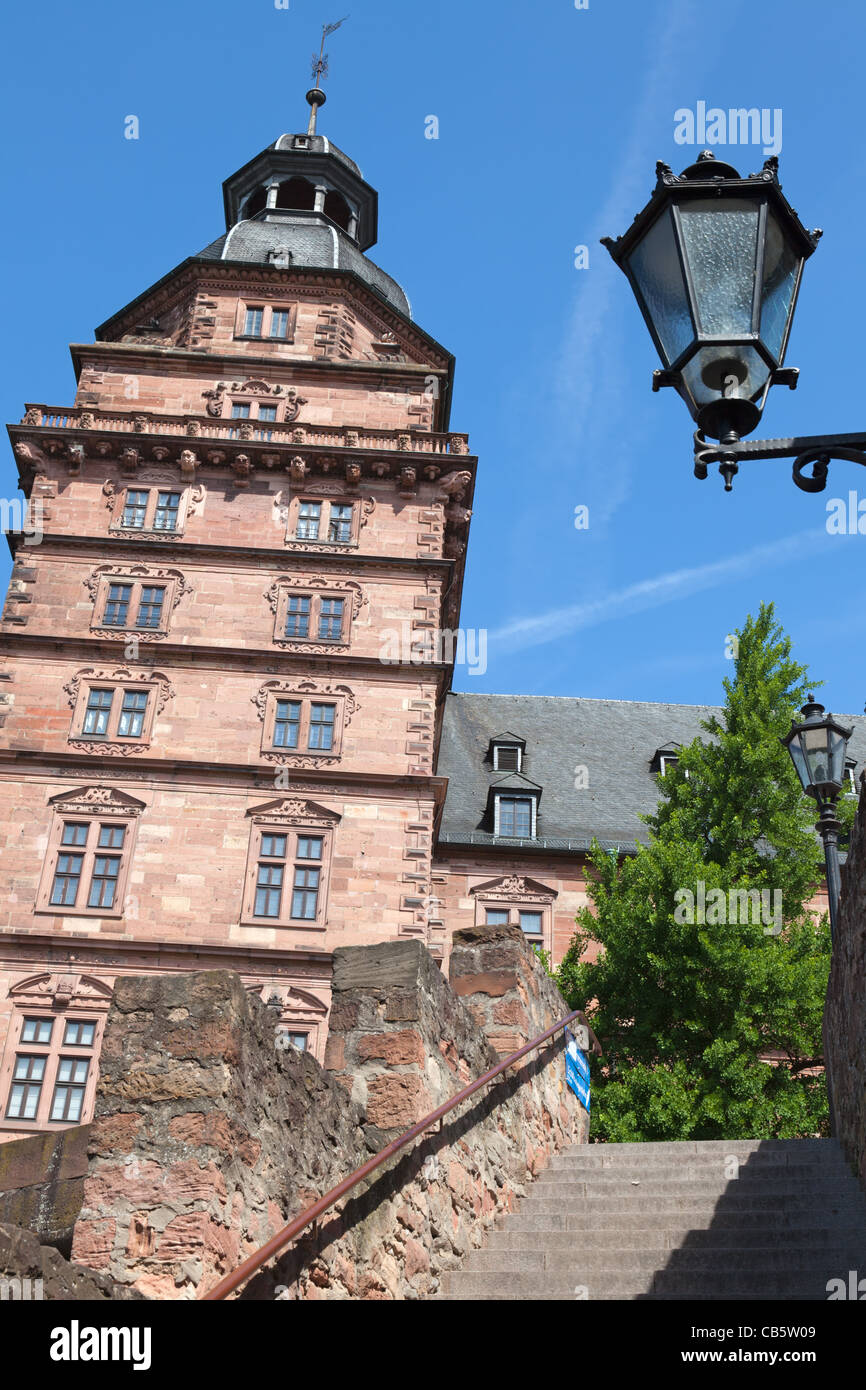 Le Schloss Johannisburg dans la ville bavaroise d'Aschaffenburg. Banque D'Images