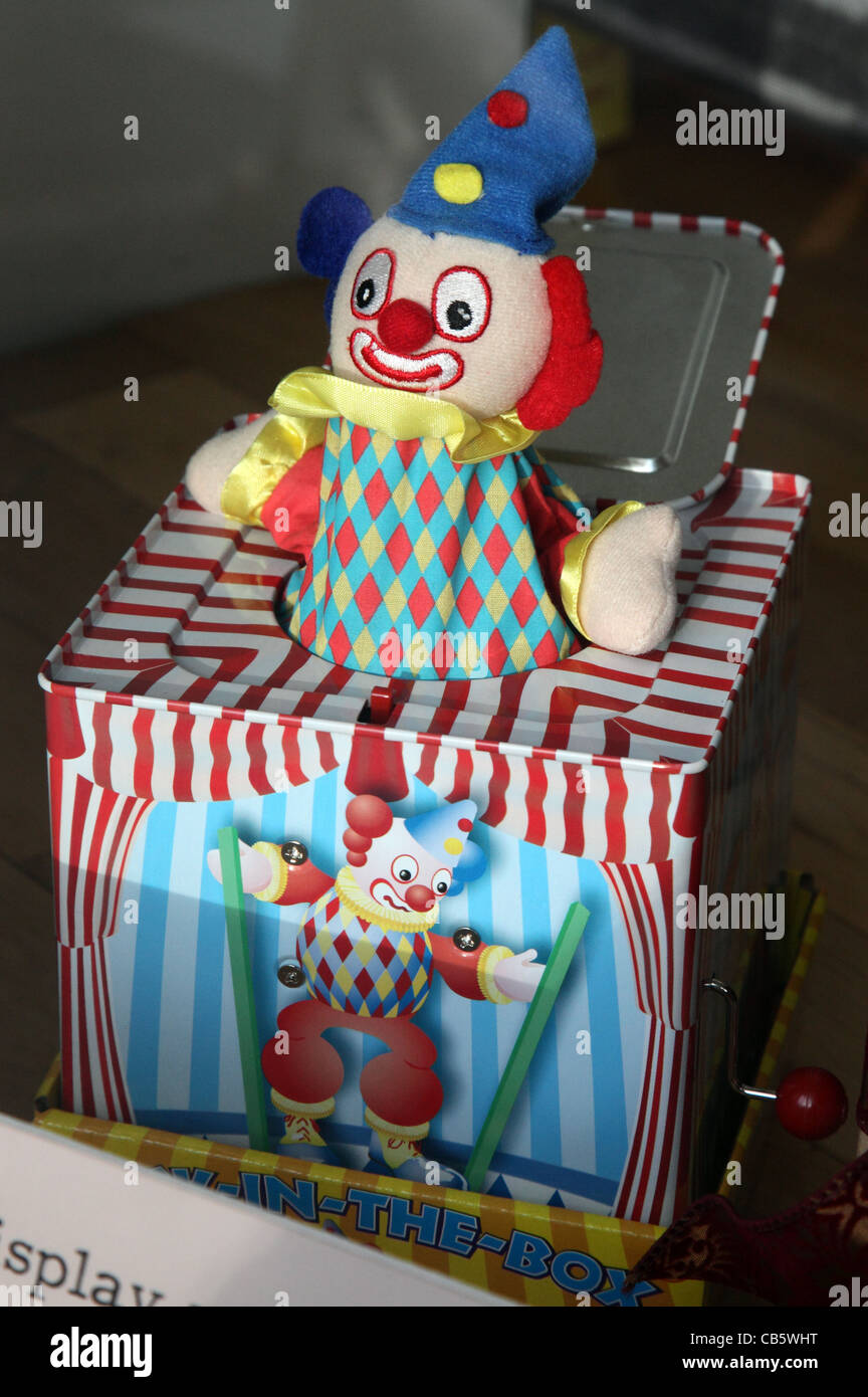 Jack-in-the-Box, Adam's Fine Art Noël fenêtre moniteur conçu par Alexa O'Byrne, Dublin, Irlande Banque D'Images