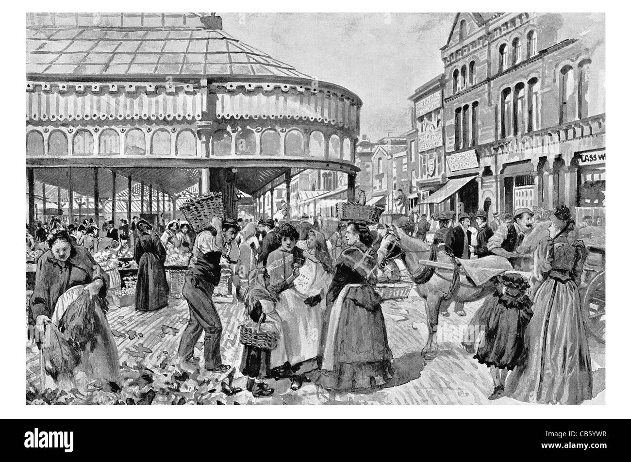 Oak Street Smithfield Market trader trading commerce Manchester stall shop boutiques acheter vendre Vente au détail vente vendeur commercial Banque D'Images