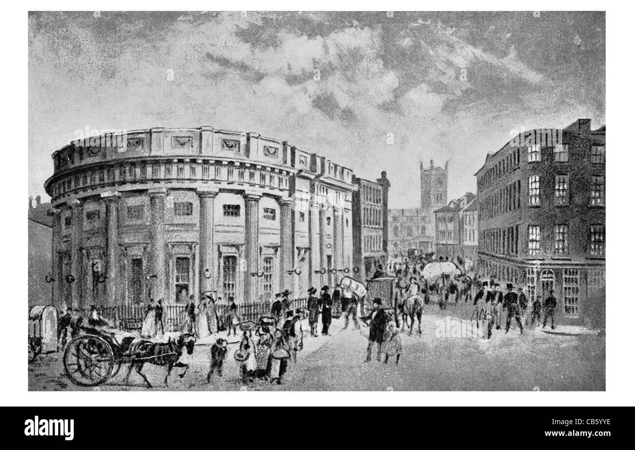 L'échange avec St Ann's Square 1808 Greater Manchester North West England UK Europe révolution industrielle de l'industrie textile Banque D'Images