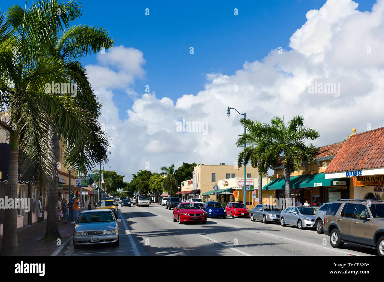 Calle Ocho (SW 8th Street) dans Little Havana, Miami, Floride, USA Banque D'Images