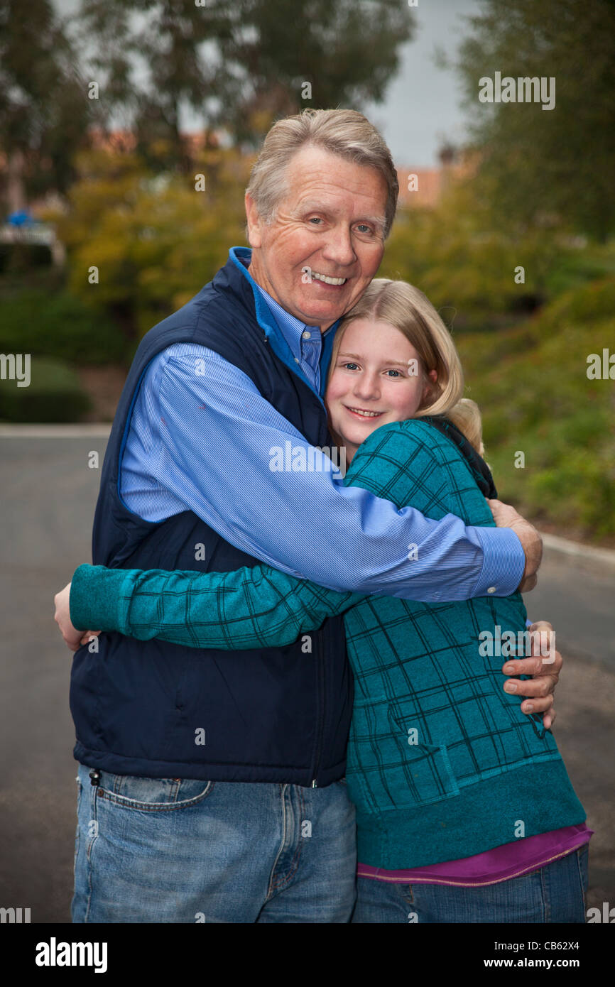 Grand-père et sa petite-fille. M. © Myrleen Pearson Banque D'Images