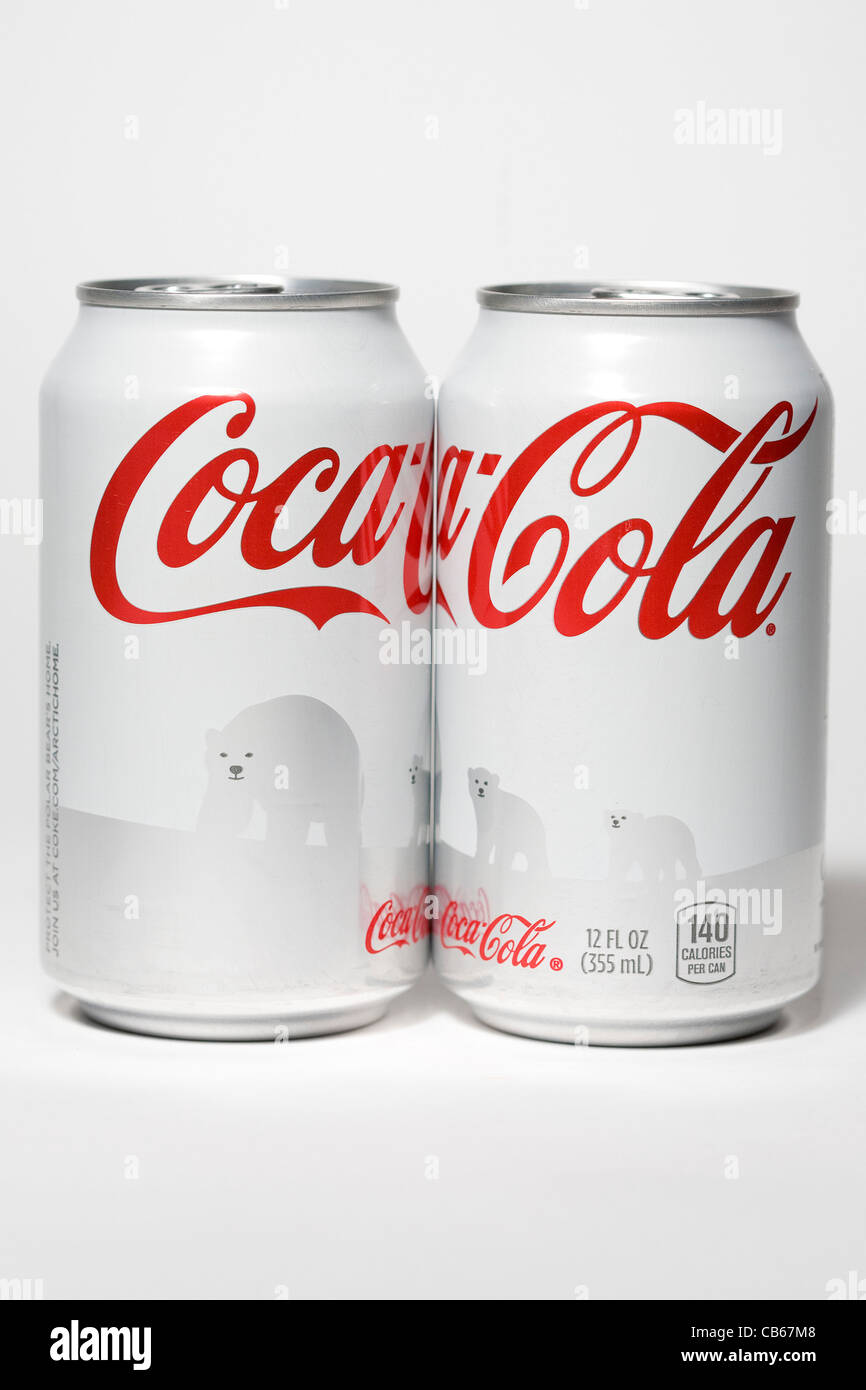 Les ours polaires de Coca-Cola peut. Banque D'Images