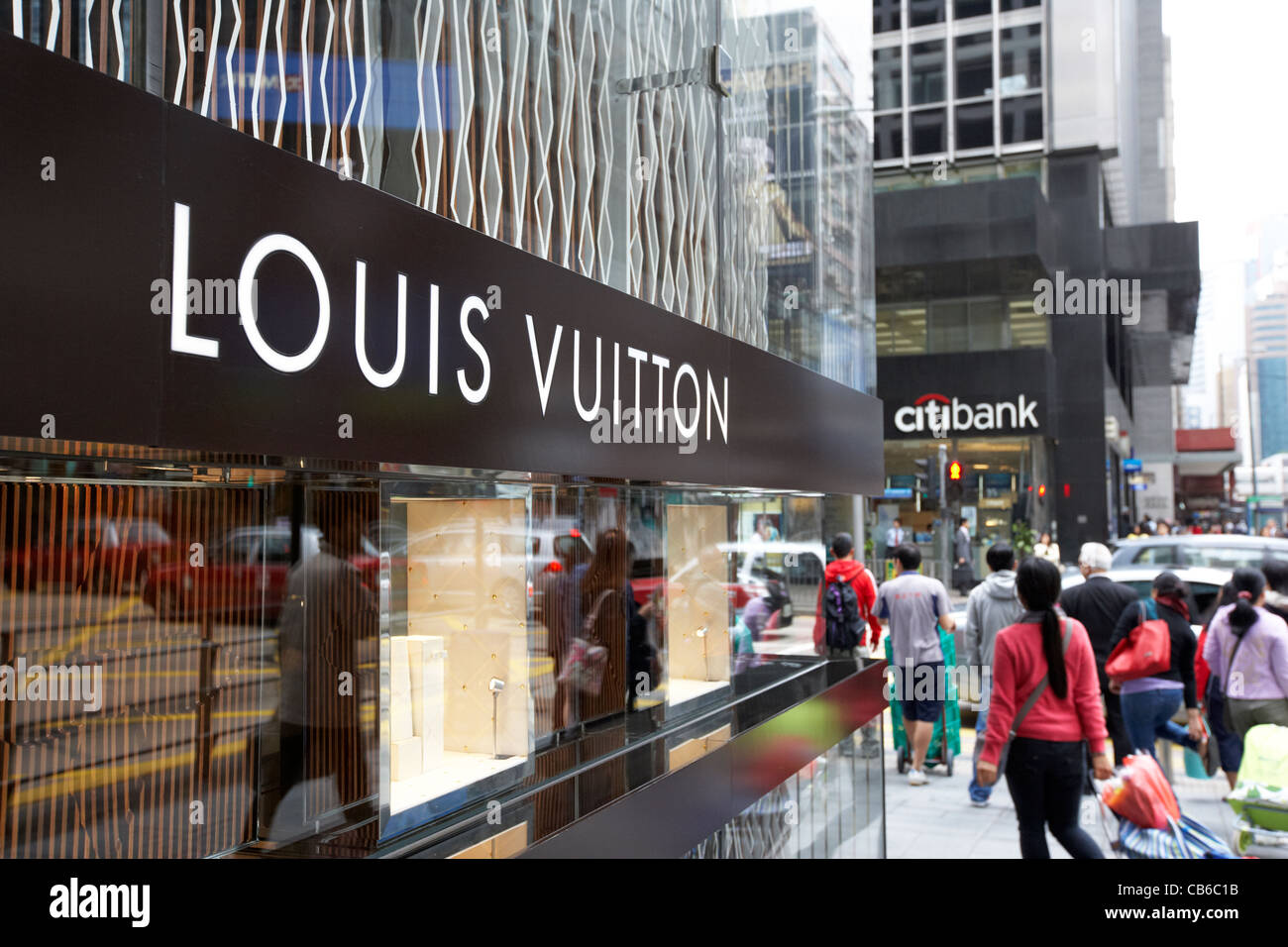 Maison de mode de luxe louis vuitton store dans le centre ville, l'île de hong kong, Hong Kong, Chine Banque D'Images