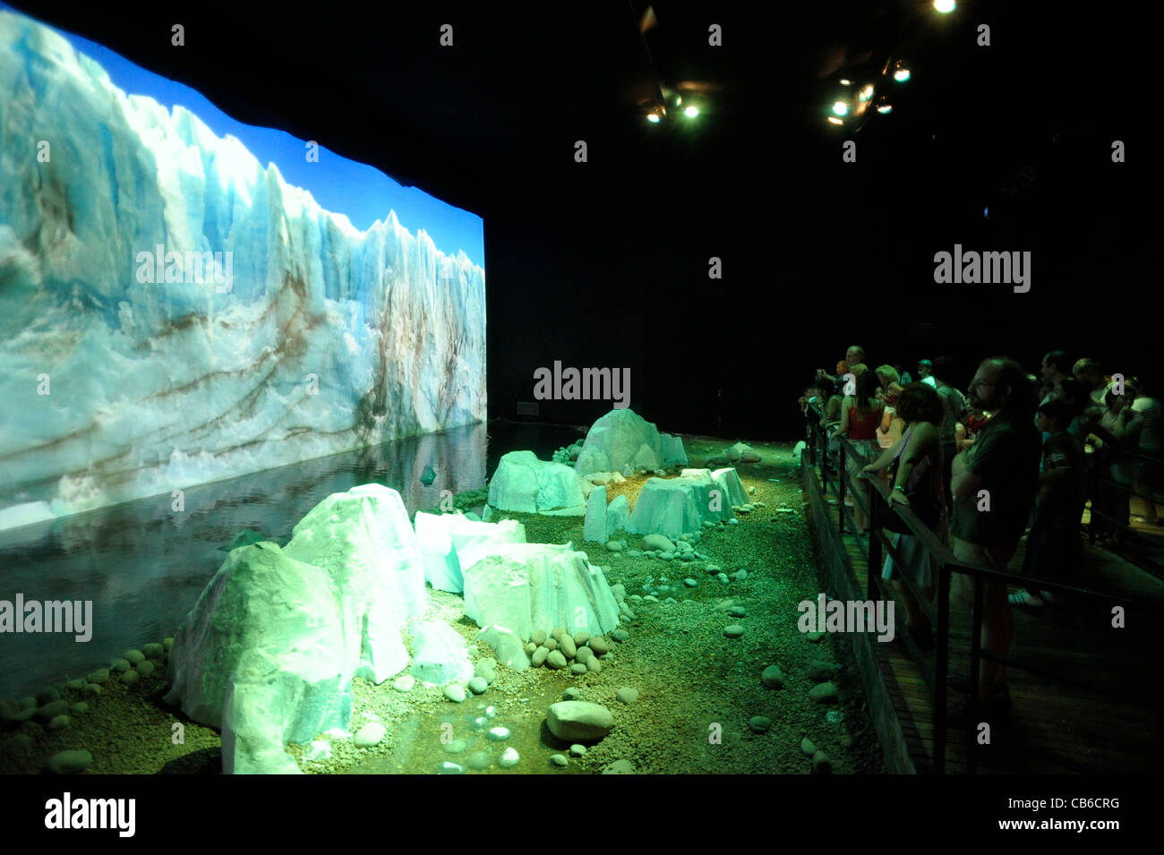Les Glaciers exposition à la clôture de l'événement, un Tecnopolis juste de la science et de la technologie. Banque D'Images