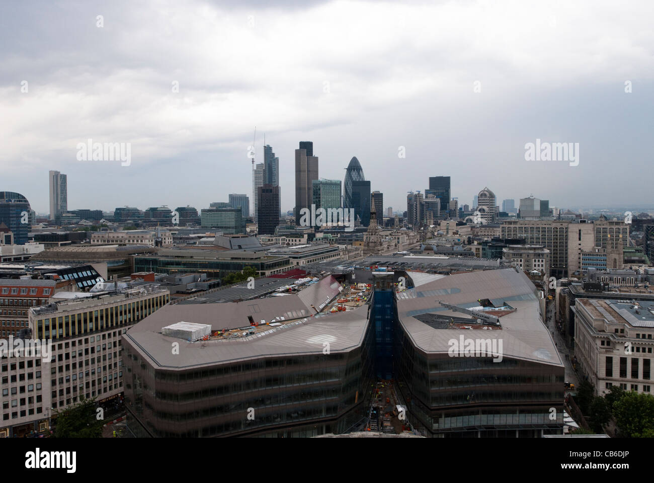 L'élaboration de "Un nouveau changement' shopping centre en construction, comme vu de la Cathédrale St Paul - Londres, Angleterre Banque D'Images