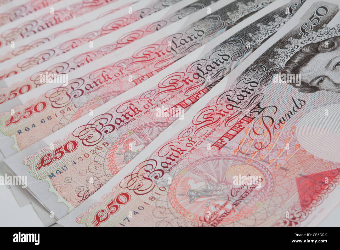 notes £50 livres Banque D'Images