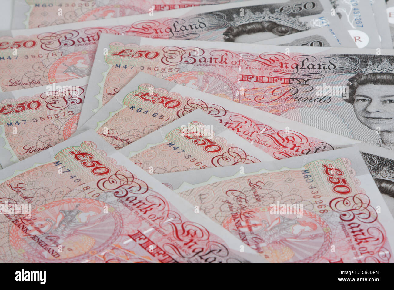 notes £50 livres Banque D'Images