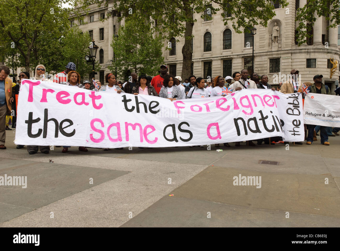 Mars de la campagne par les citoyens étrangers dans le citoyen, basé à Londres, Organiziing Foundation - Mai 2009 - Londres. L'Angleterre Banque D'Images