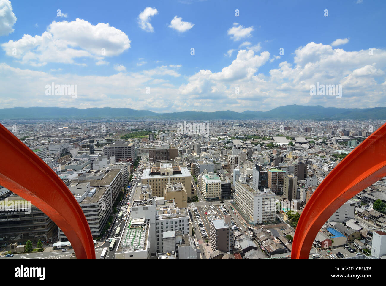Vue aérienne de Kyoto, au Japon. Banque D'Images