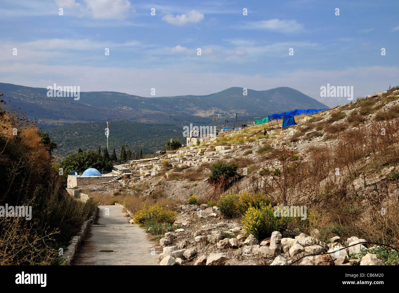 Voie de l'ancien cimetière, Safed, Israël Galilée,,Asie, Moyen-Orient Banque D'Images