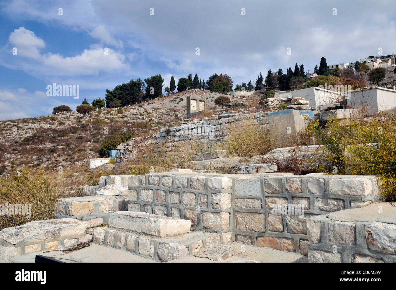 Ancien cimetière juif de Safed, Galilée, Israël, Asie, Moyen Orient Banque D'Images