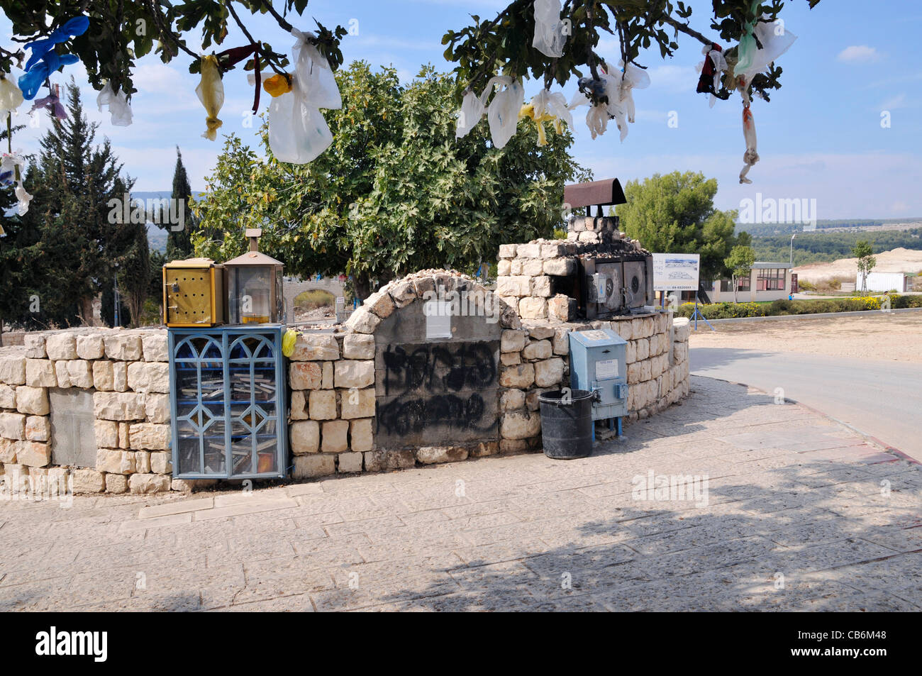 La partie spéciale de l'ancien cimetière juif de Safed, Tzfat, Galilée, Israël, Asie, Moyen Orient Banque D'Images