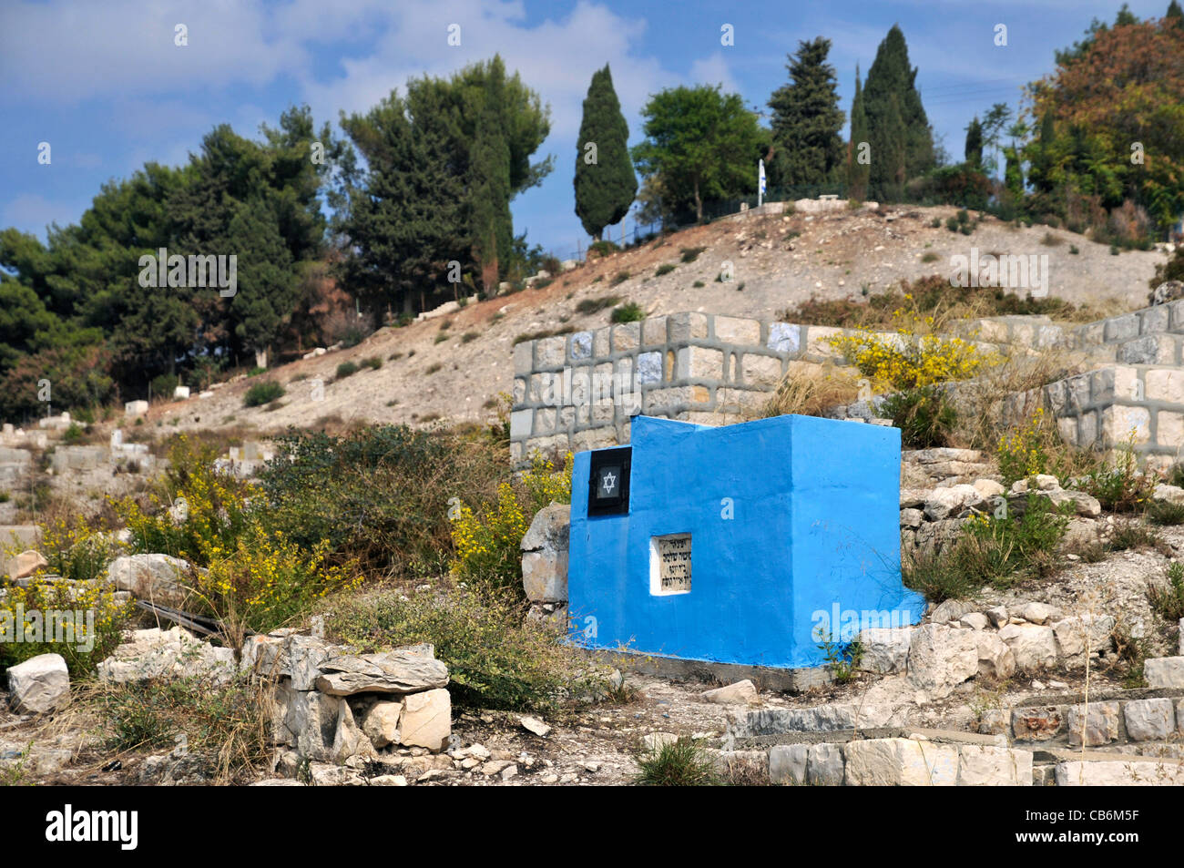 Détail de l'ancien cimetière juif de Safed, Israël, Galilée,Tzfat, Asie, Moyen Orient Banque D'Images