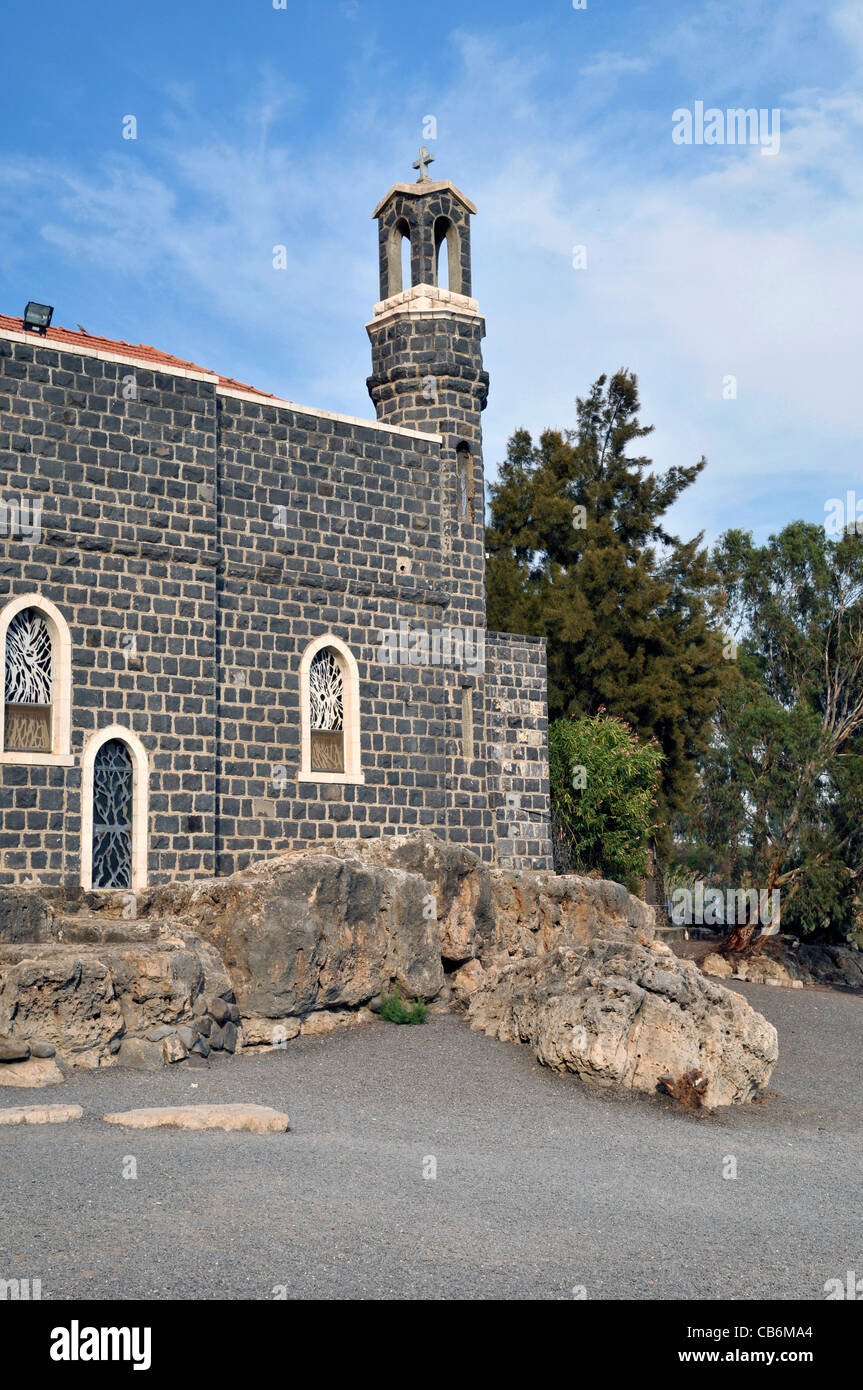 Église de la primauté de Saint Pierre sur la mer de Galilée, Israël, Asie, Moyen Orient Banque D'Images