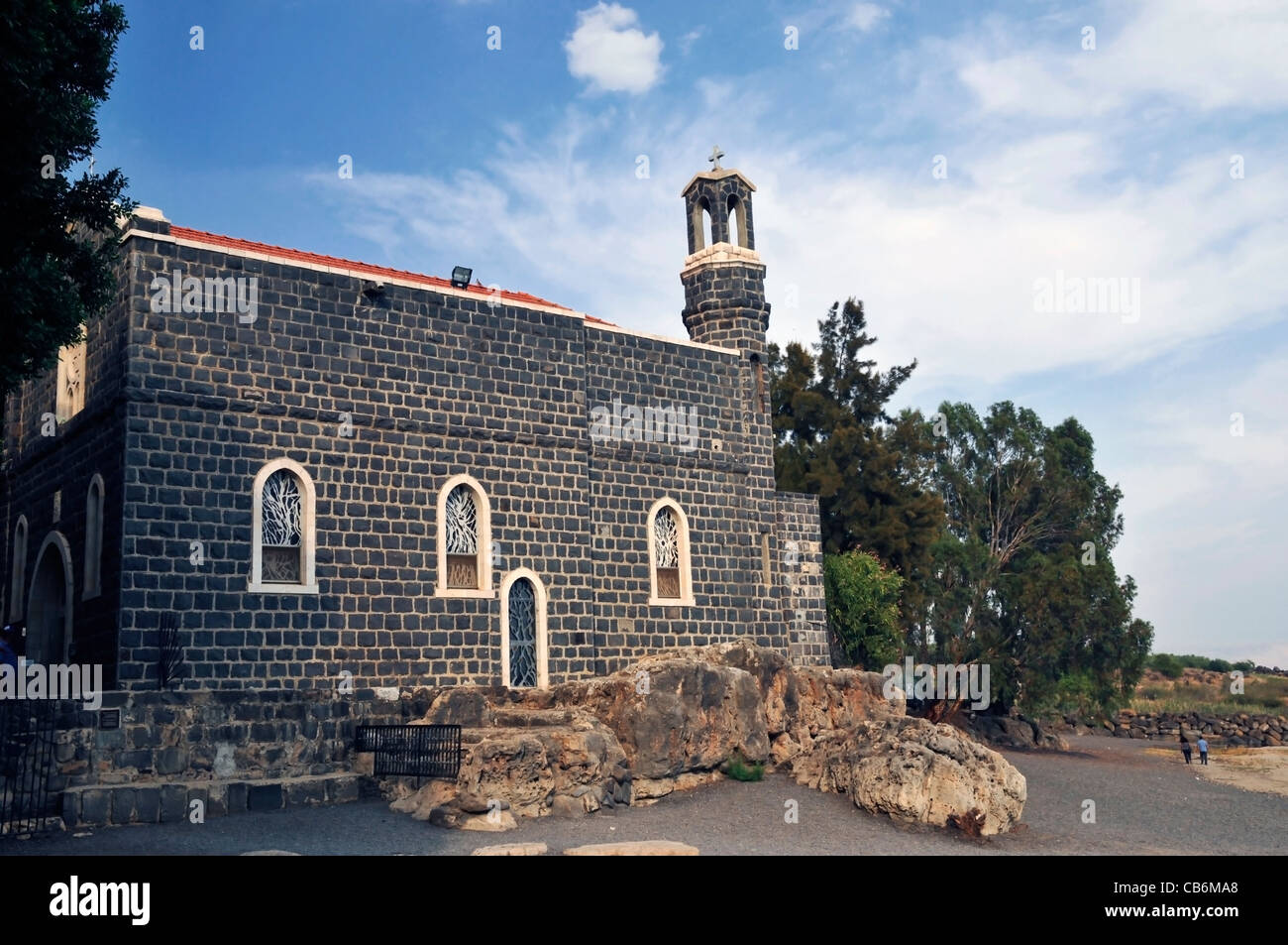 Église de la primauté de Saint Pierre sur la mer de Galilée, Galilée, Israël, Asie, Moyen Orient Banque D'Images